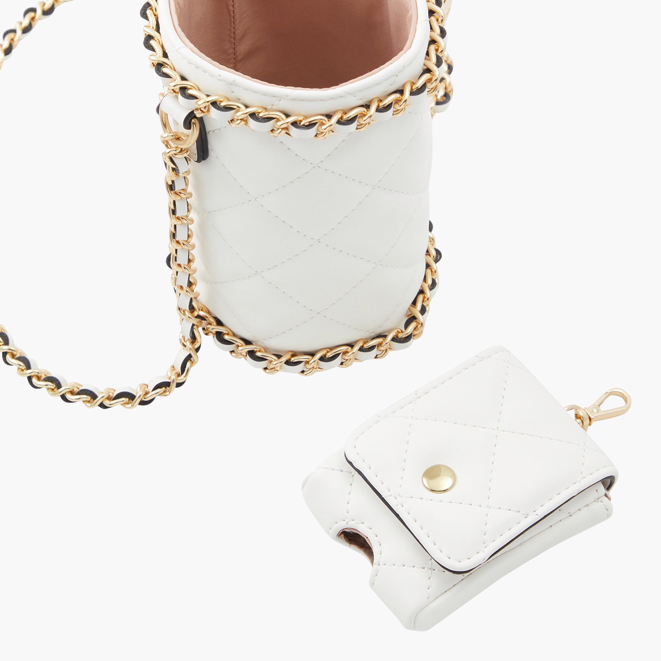 Aldo Quilted Crossbody Bag with Chain Strap and Detachable Coin Pouch