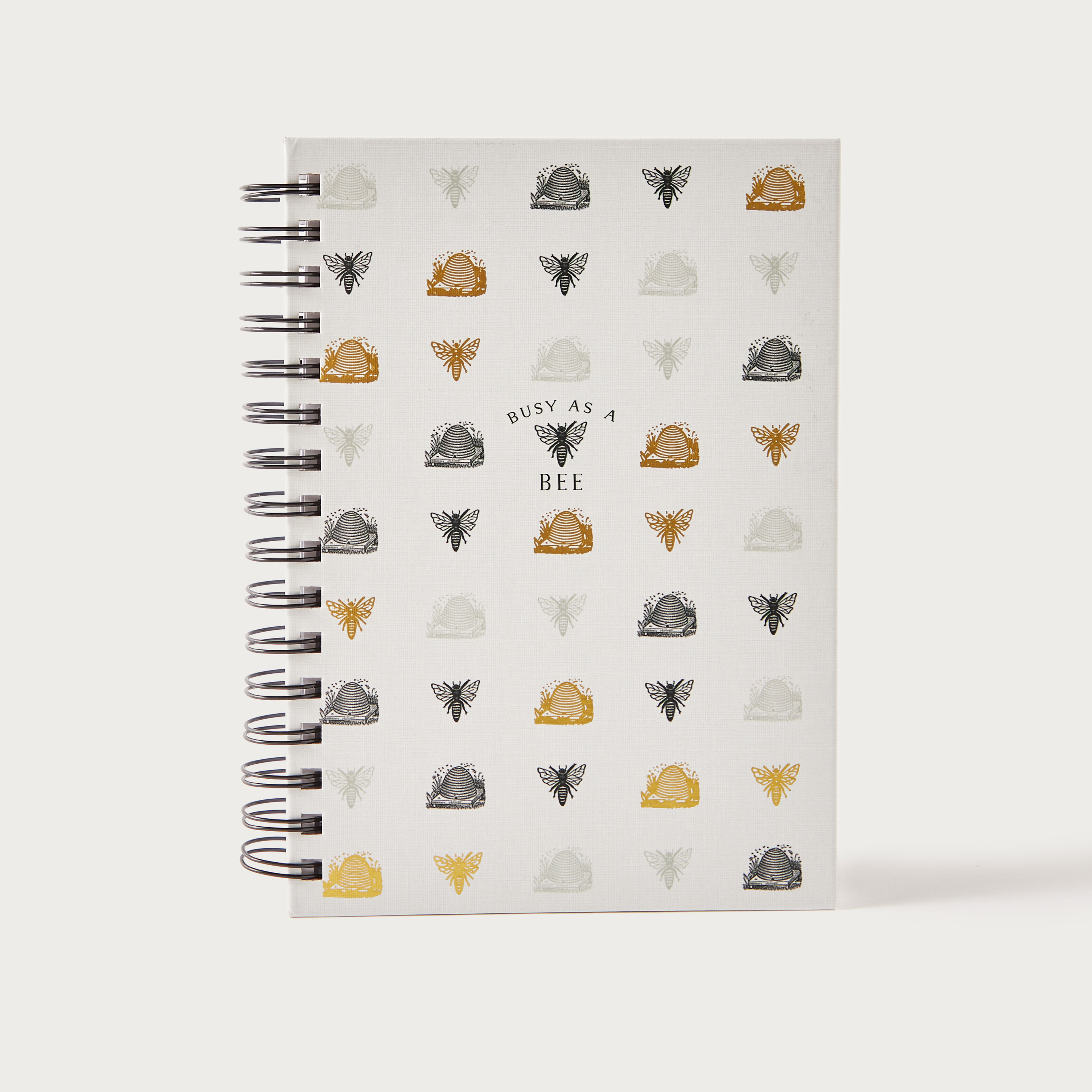 Punch Studio Bee Print Spiral Bound Journal-school-stationery-planners-image-1