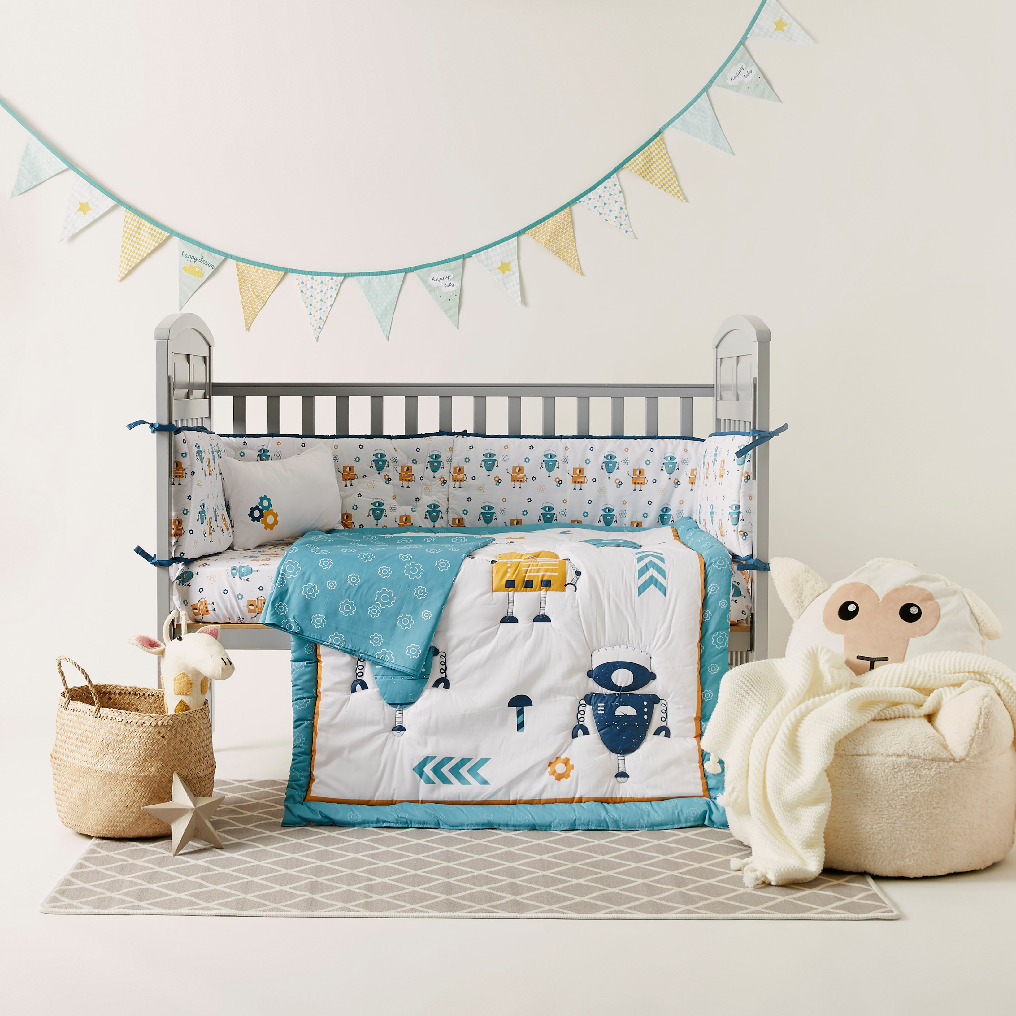 Buy Juniors Printed 5 Piece Bedding Set Online Mothercare Bahrain