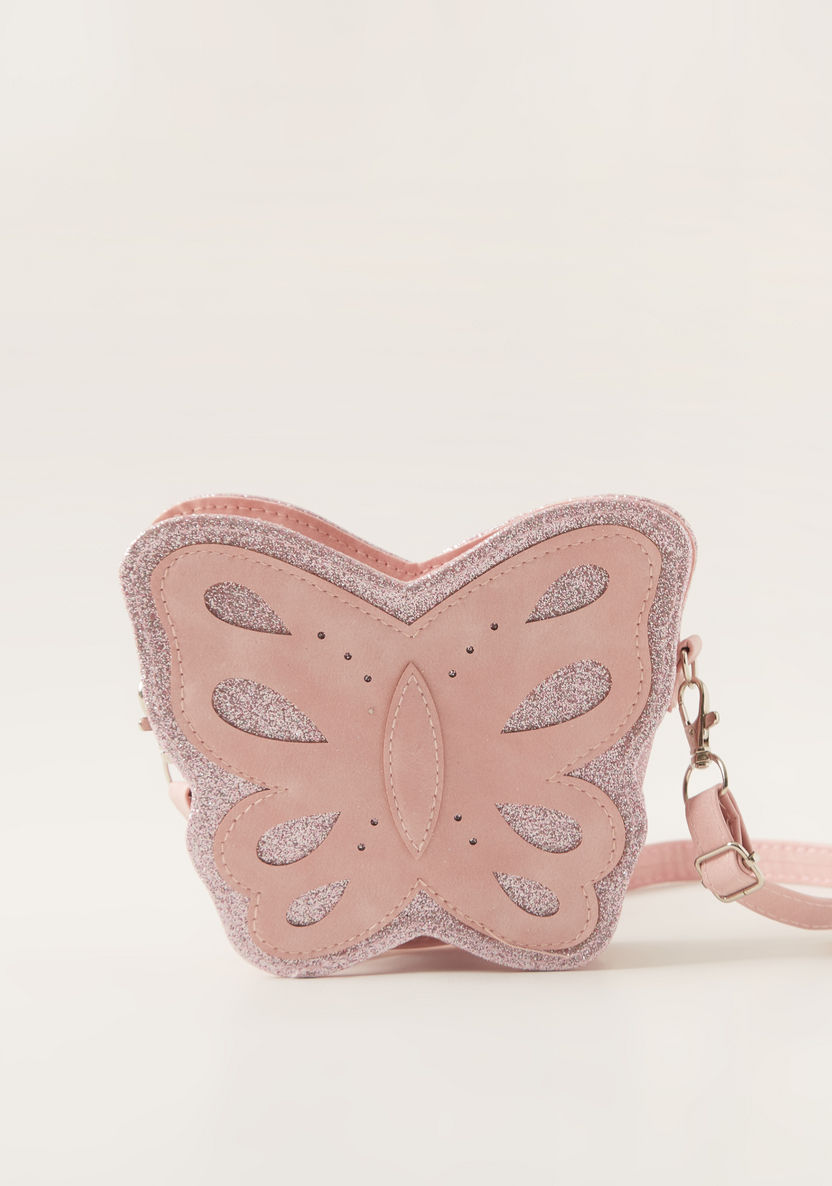 Charmz Glitter Textured Butterfly Shaped Handbag-Bags and Backpacks-image-0