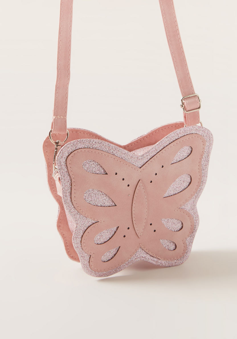 Charmz Glitter Textured Butterfly Shaped Handbag-Bags and Backpacks-image-1