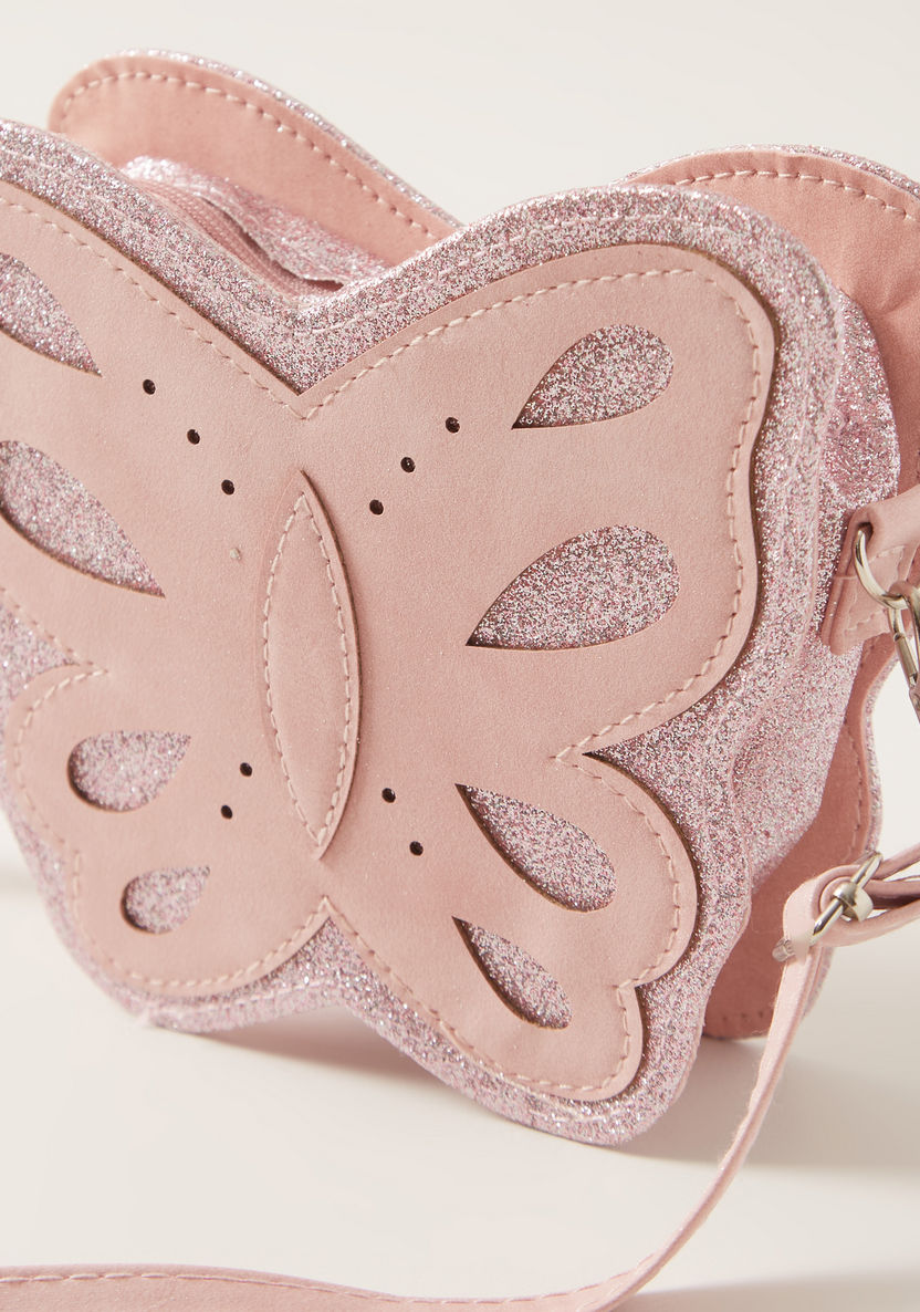 Charmz Glitter Textured Butterfly Shaped Handbag-Bags and Backpacks-image-3