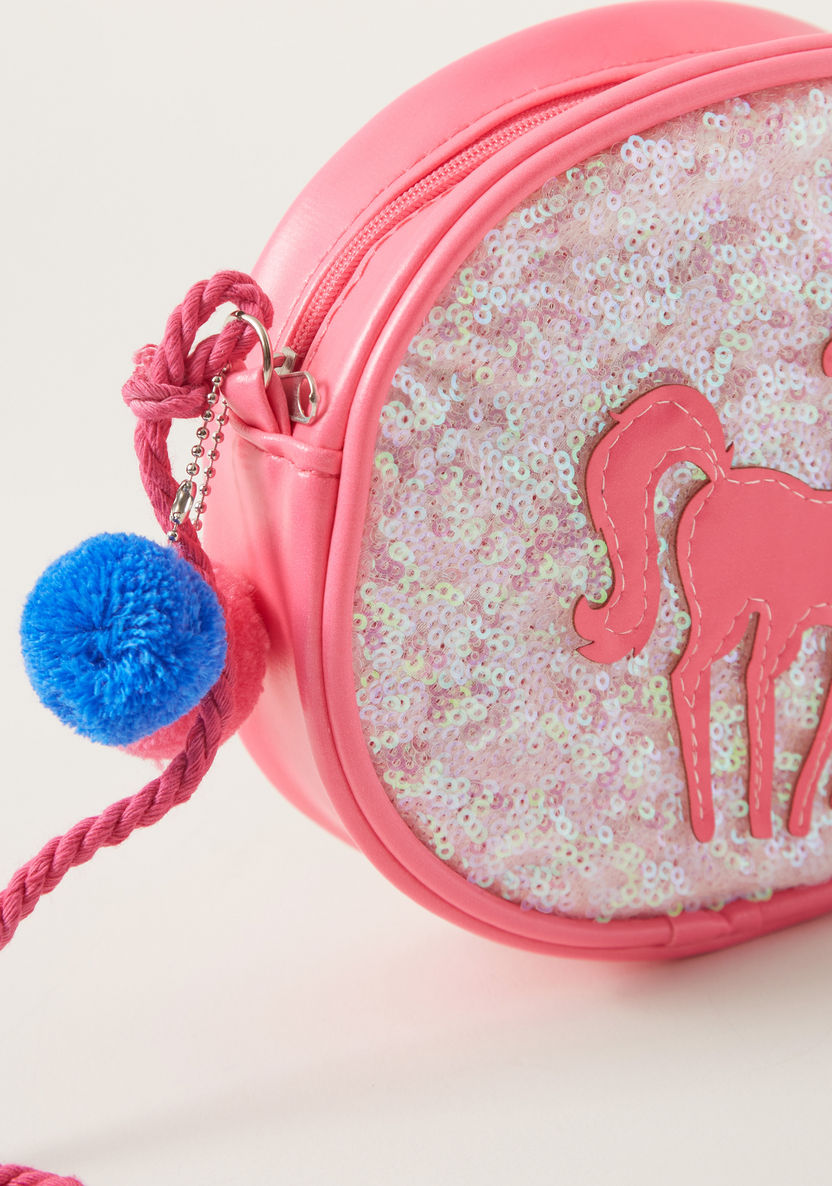 Charmz Sequin Embellished Handbag with Unicorn Applique Detail-Bags and Backpacks-image-3