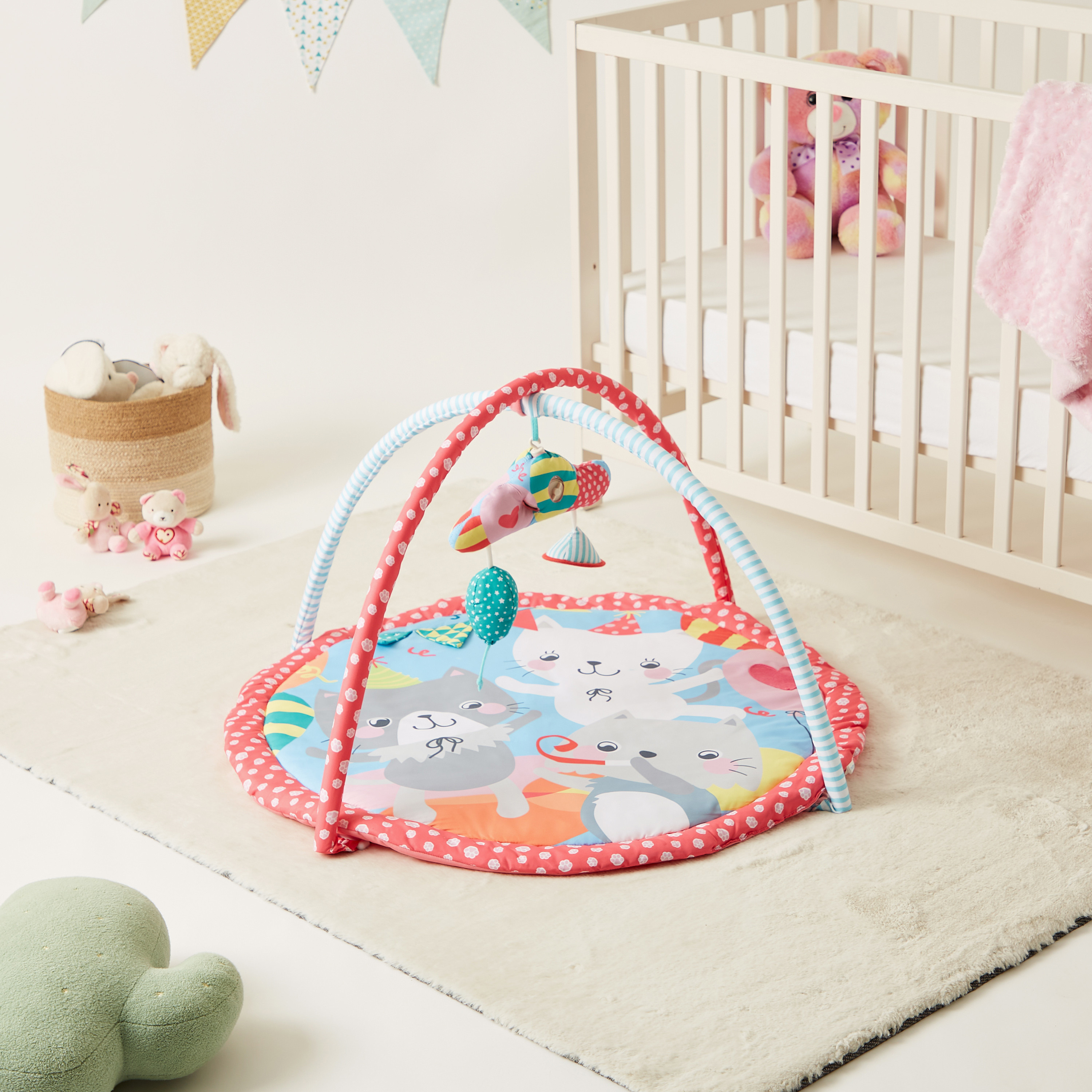 Juniors Cat Party Playmat with Mobile-baby-infantactivity-playgyms-image-1