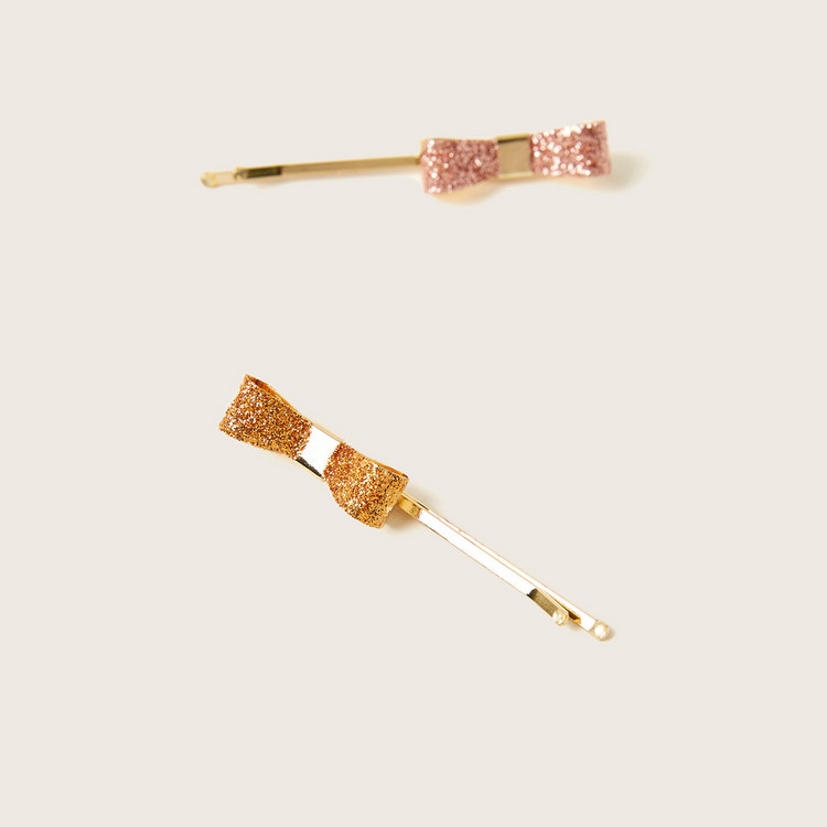 Charmz Hair Pin with Bow Accent - Set of 2