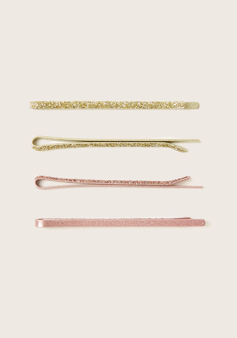 Charmz Glitter Detail Hairpin - Set of 4-Hair Accessories-image-1