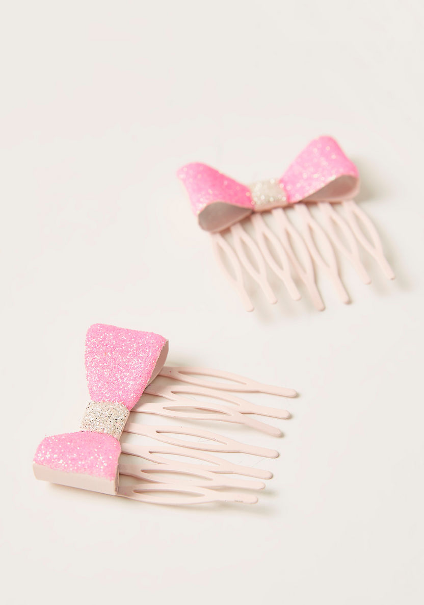 Charmz Bow Applique Detail Hairpin - Set of 2-Hair Accessories-image-2