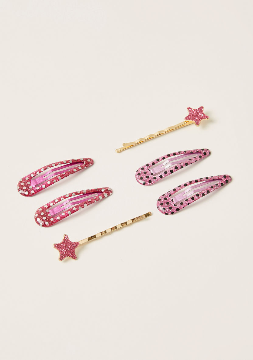 Charmz Glitter Detail Hairpin - Set of 6-Hair Accessories-image-0