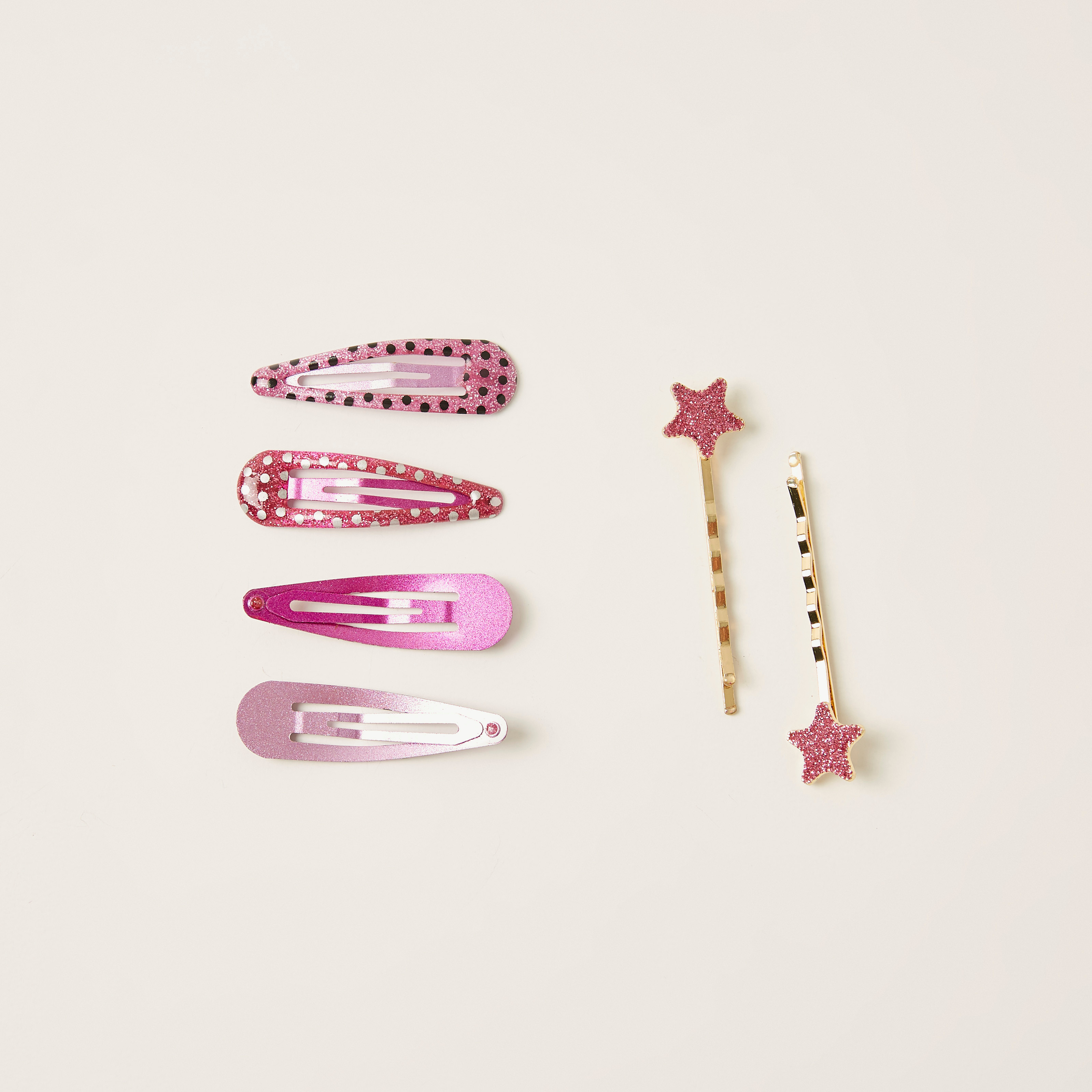 Charmz Glitter Detail Hairpin - Set of 6-baby-girls-accessories-hairaccessories-image-2