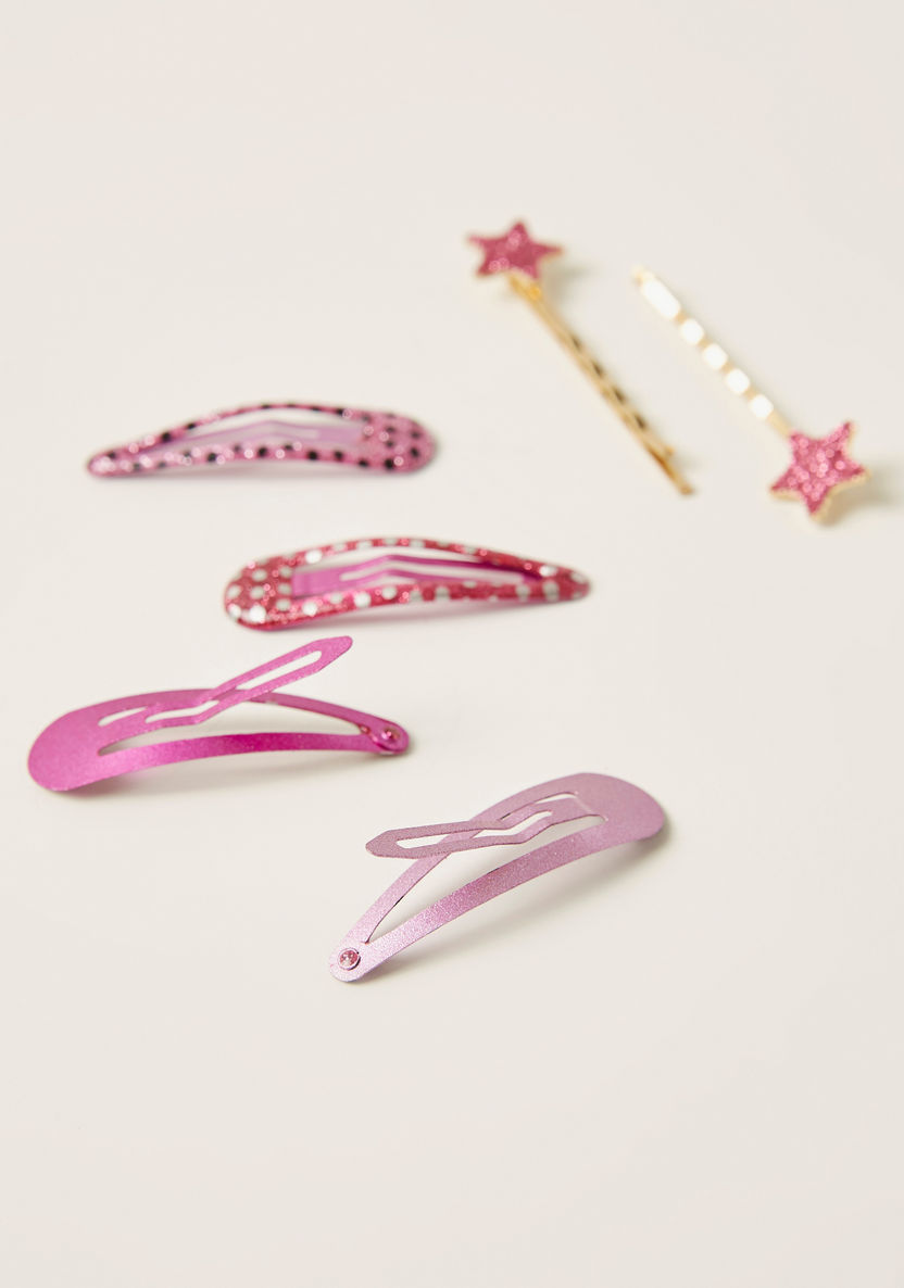 Charmz Glitter Detail Hairpin - Set of 6-Hair Accessories-image-2