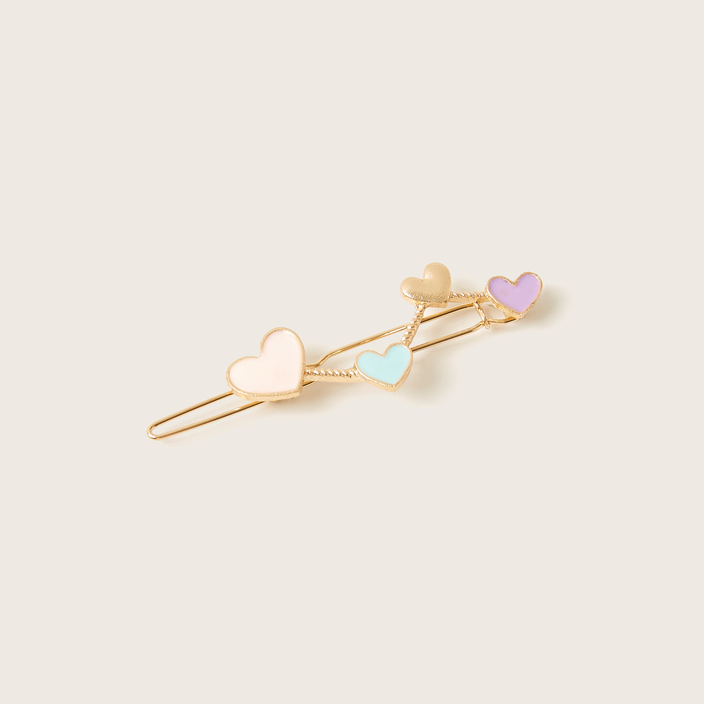 Charms Heart Detail Metallic Hair Clip-baby-girls-accessories-hairaccessories-image-1