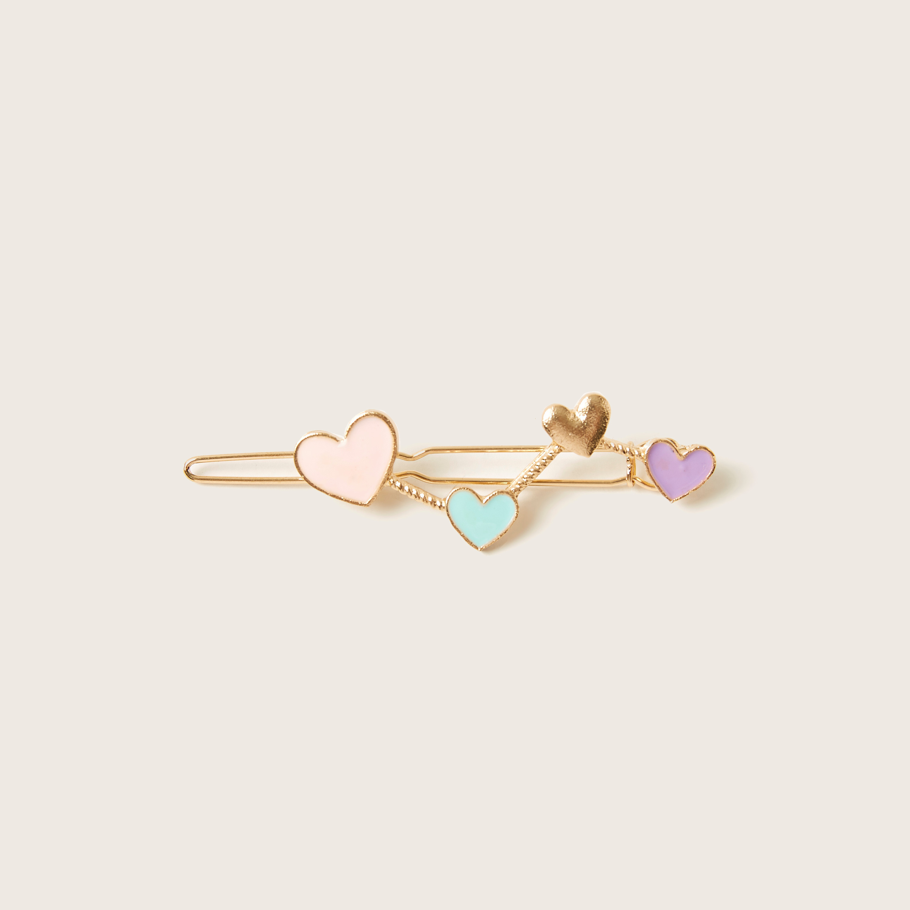Charms Heart Detail Metallic Hair Clip-baby-girls-accessories-hairaccessories-image-2