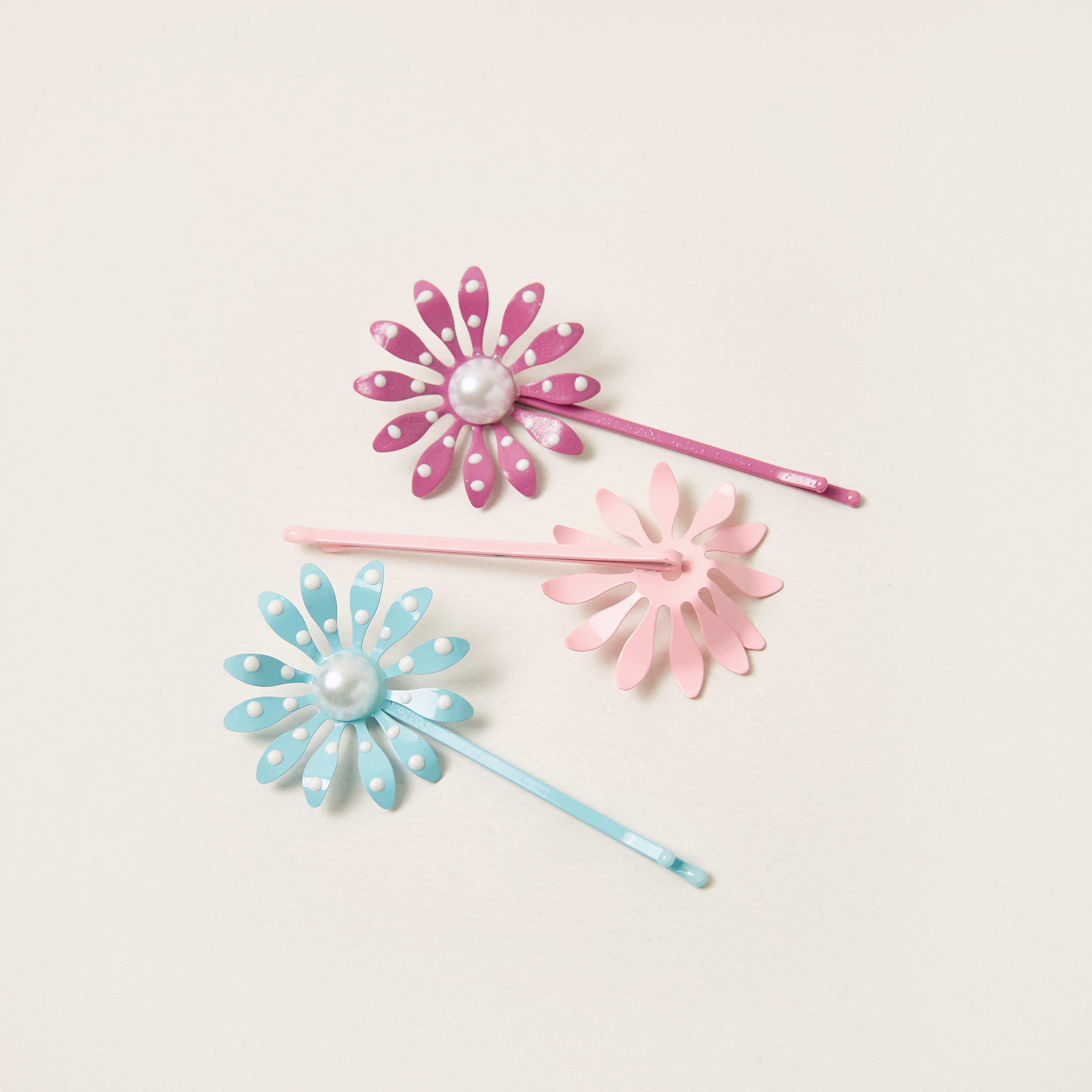 Charmz Hair Clip with Floral Accent - Set of 3-baby-girls-accessories-hairaccessories-image-2