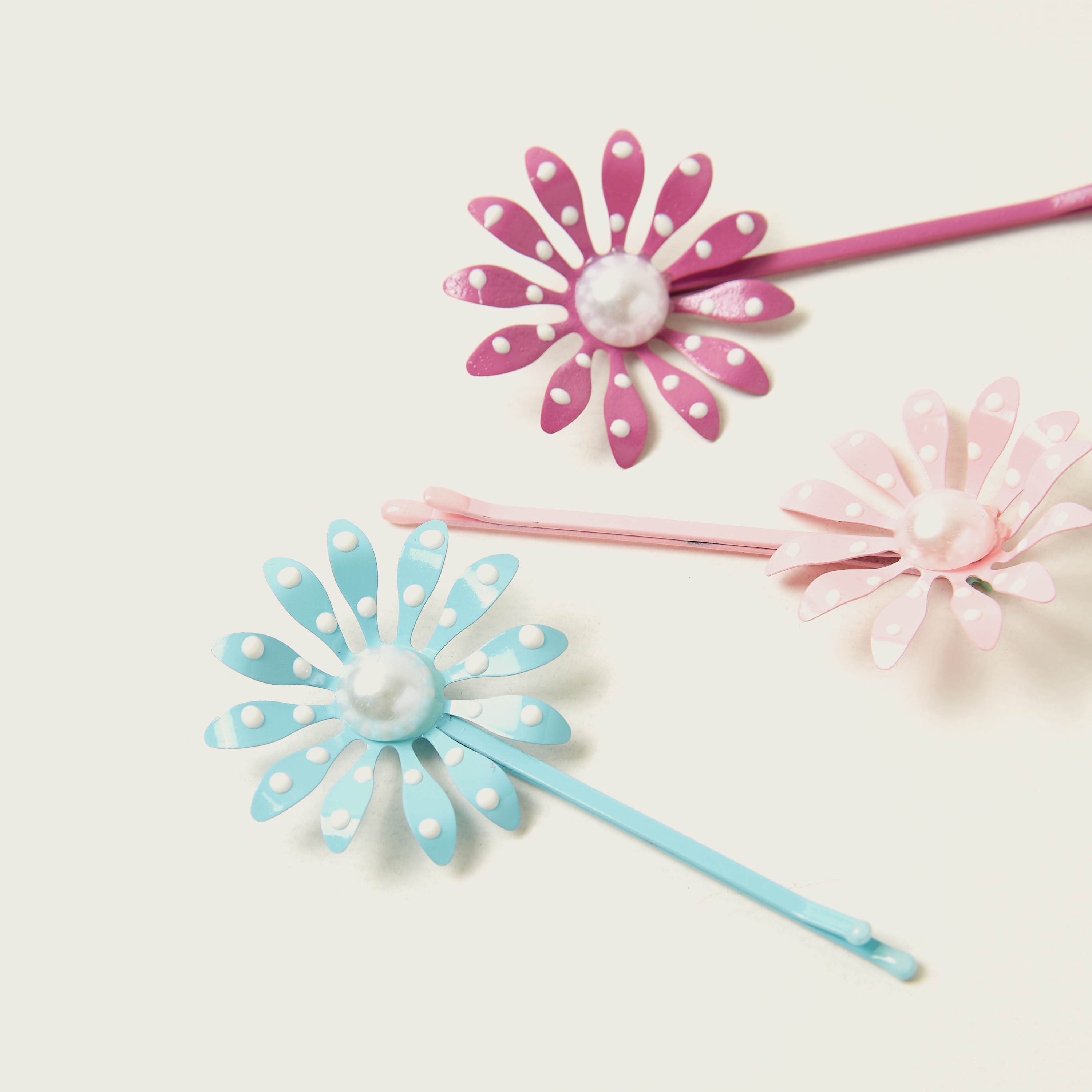 Charmz Hair Clip with Floral Accent - Set of 3-baby-girls-accessories-hairaccessories-image-3