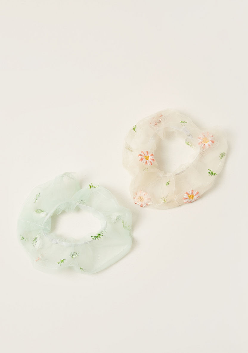 Charmz Floral Print Hair Tie - Set of 2-Hair Accessories-image-1
