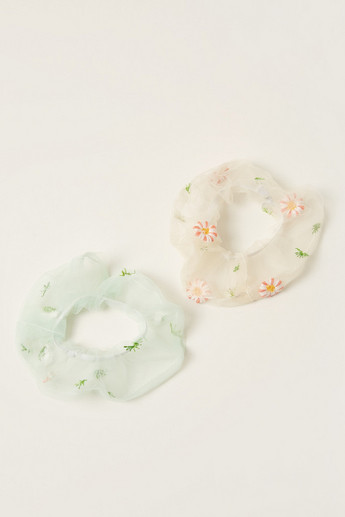 Charmz Floral Print Hair Tie - Set of 2