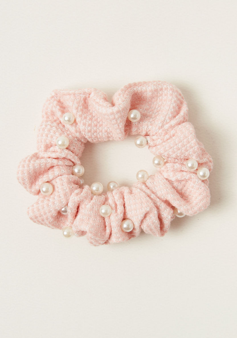 Charmz Textured Hair Tie with Pearl Detail-Hair Accessories-image-1