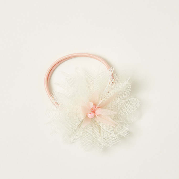 Charmz Hair Tie with Floral Accent