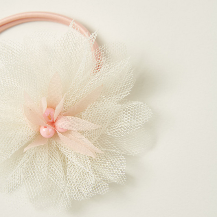 Charmz Hair Tie with Floral Accent