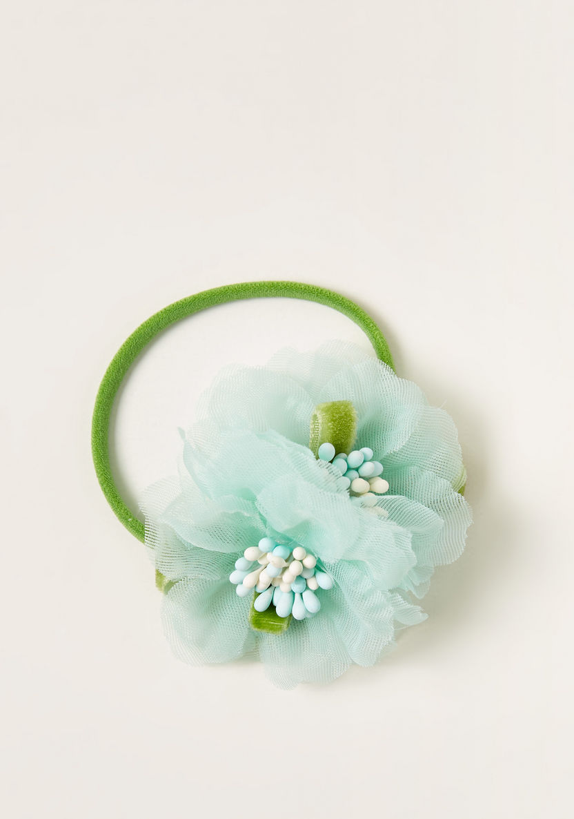 Charmz Hair Tie with Floral Accent-Hair Accessories-image-0