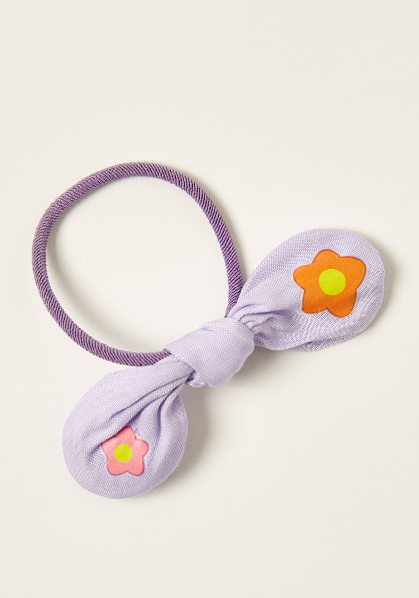 Charmz Printed Hair Tie with Bow Accent-Hair Accessories-image-0