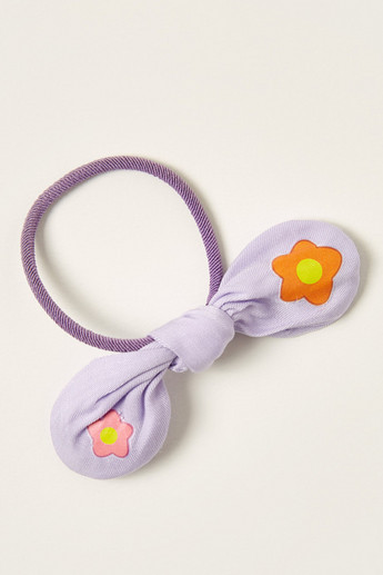 Charmz Printed Hair Tie with Bow Accent