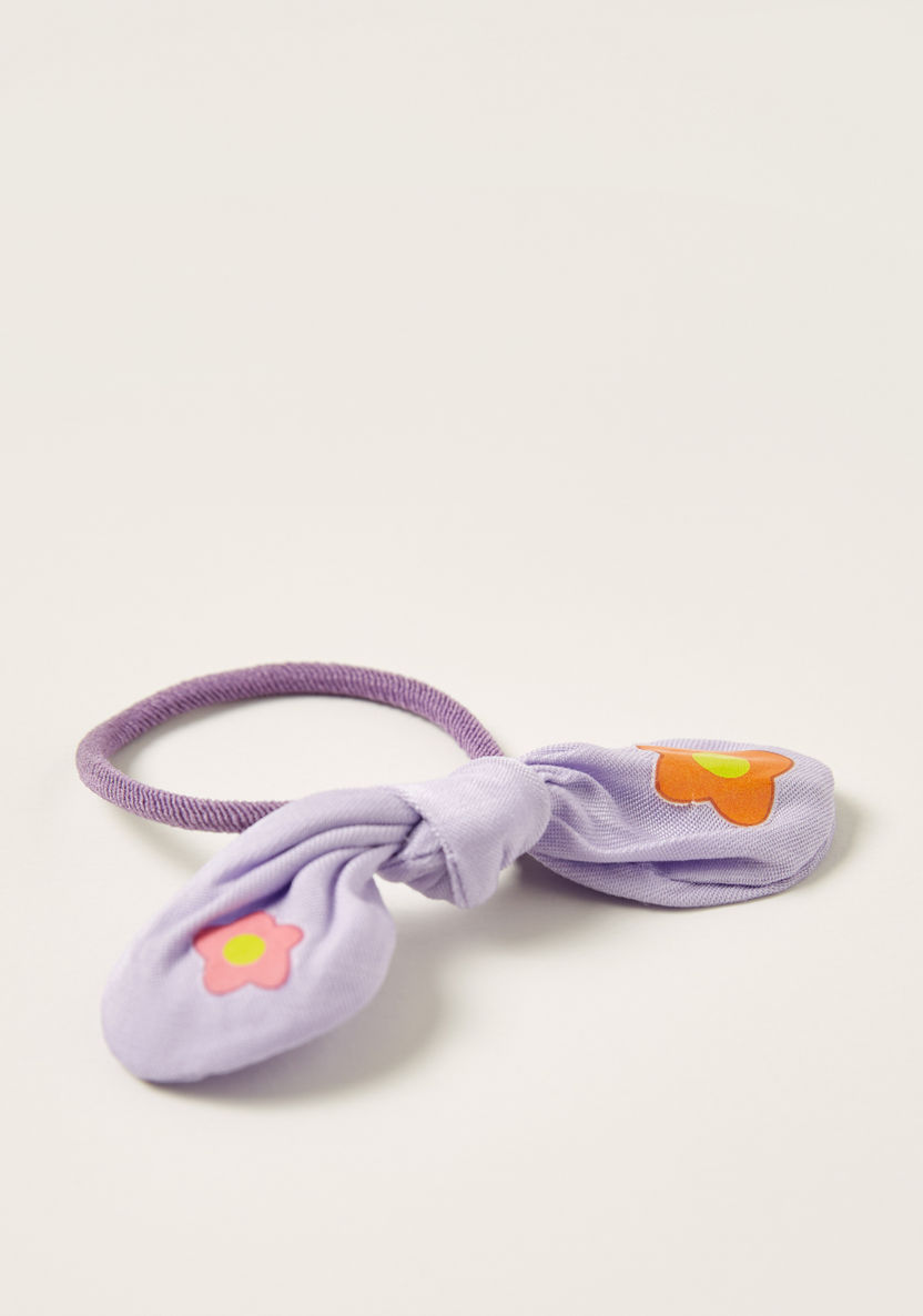 Charmz Printed Hair Tie with Bow Accent-Hair Accessories-image-1