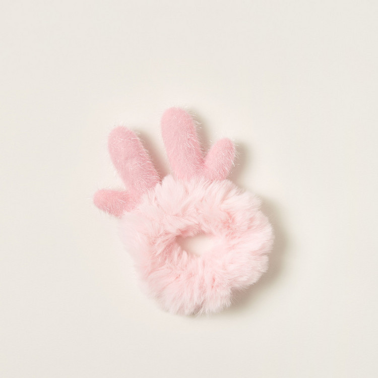 Charmz Textured Scrunchie with Horn Shaped Applique