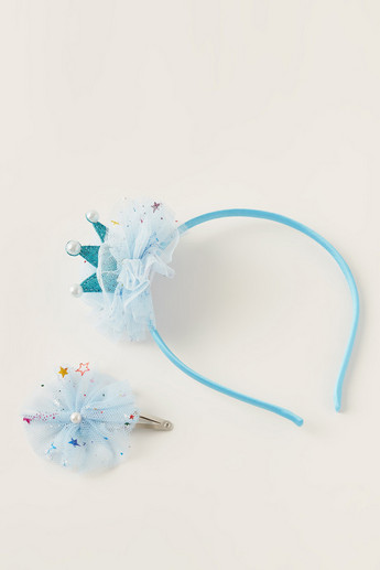 Charmz Embellished 2-Piece Headband and Hair Clip Set