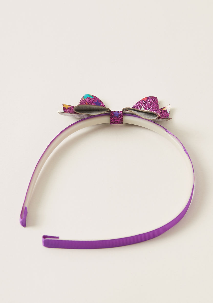 Charmz Bow Accented Headband and Hair Clip Set-Hair Accessories-image-3