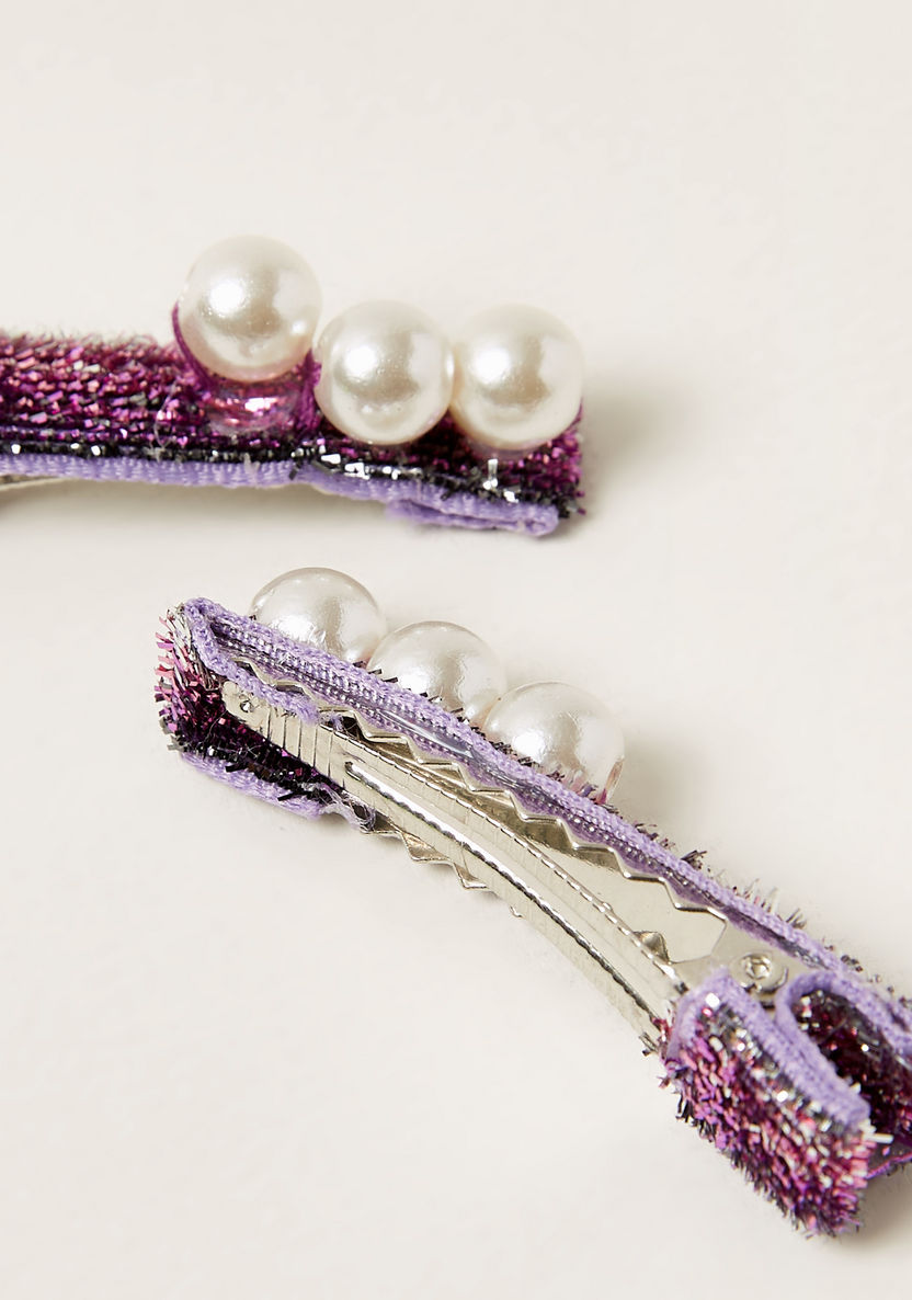 Charmz Glitter Hairpin with Pearl Detail - Set of 2-Hair Accessories-image-1