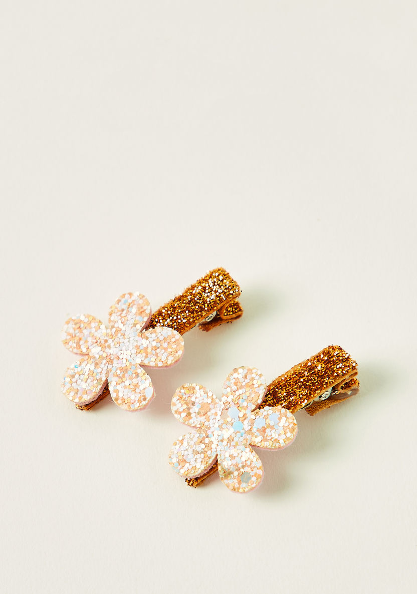 Charmz Floral Embellished Hair Clip - Set of 2-Hair Accessories-image-0