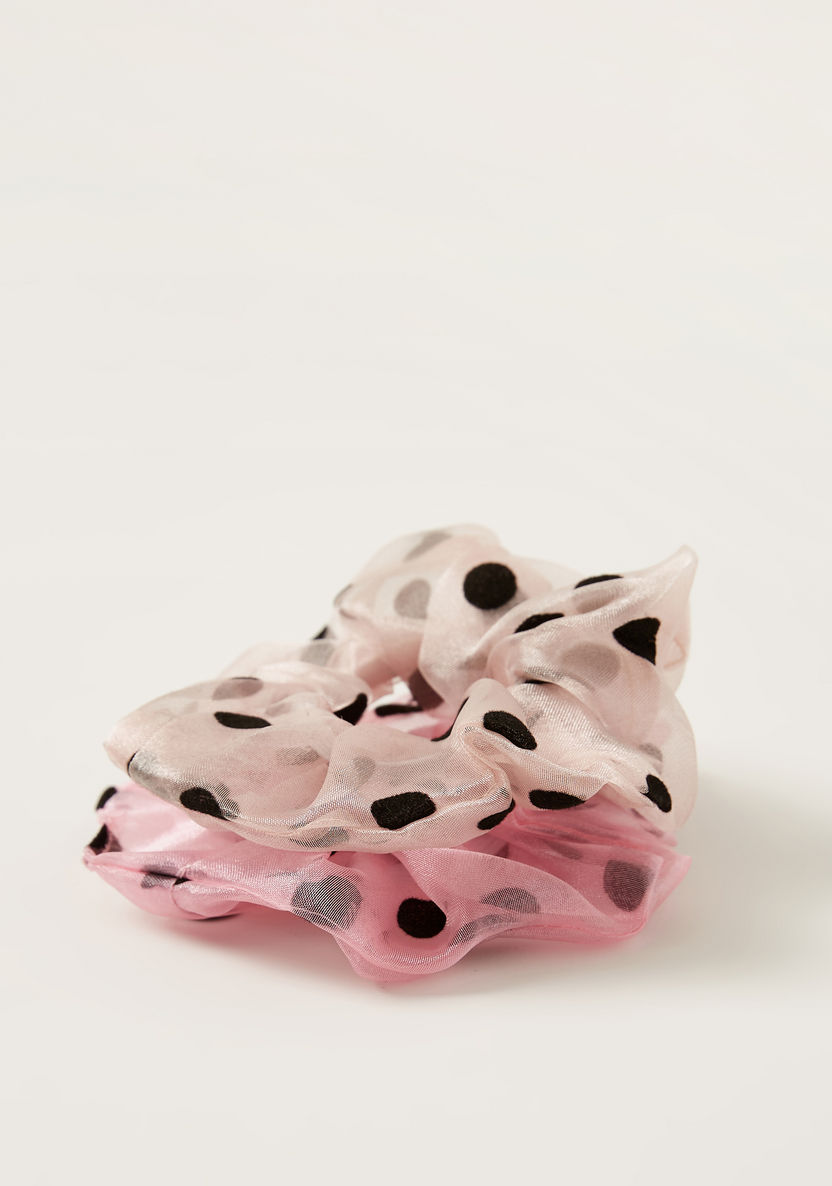 Charmz Polka Dot Print Hair Tie - Set of 2-Hair Accessories-image-0