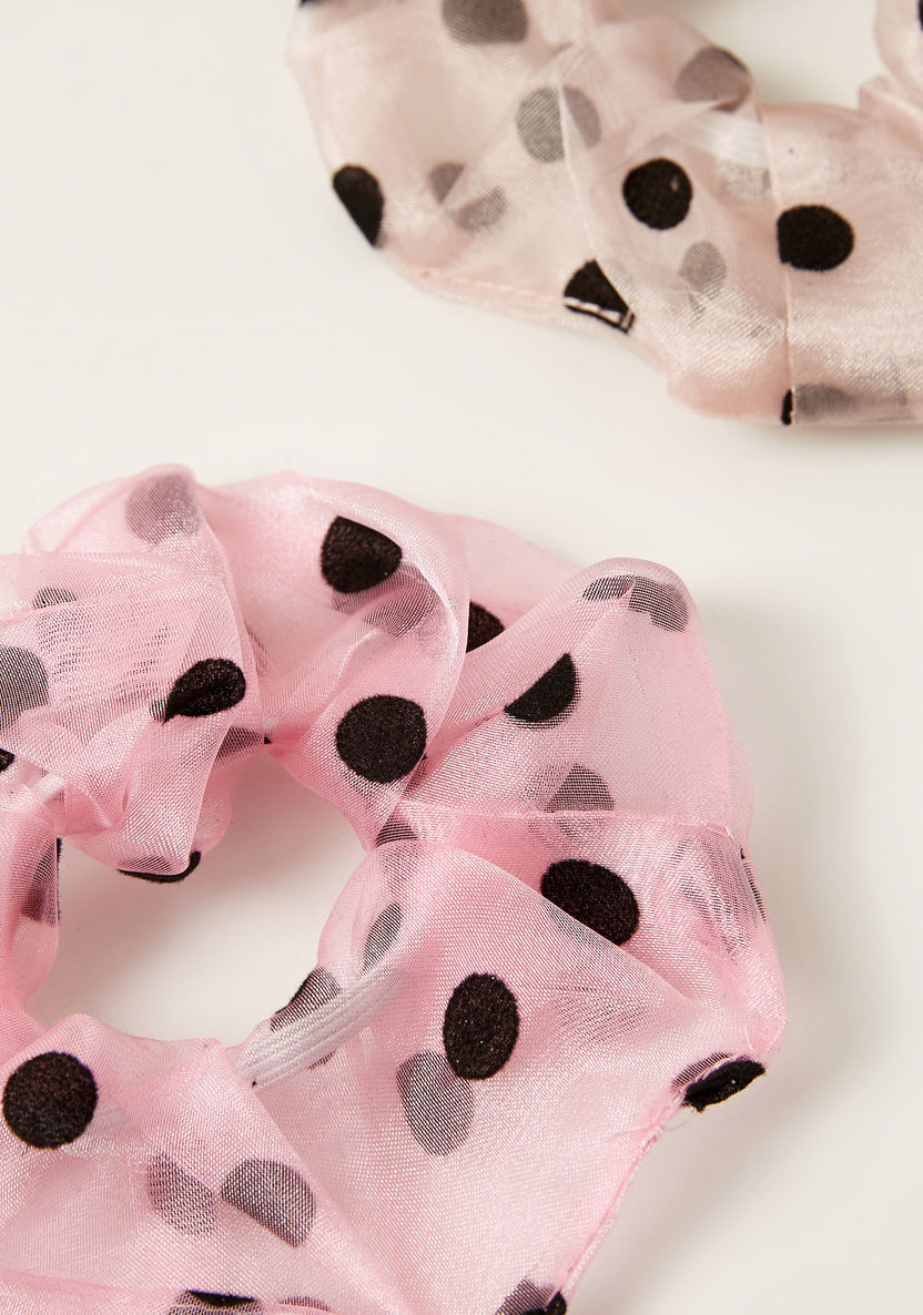 Charmz Polka Dot Print Hair Tie - Set of 2-Hair Accessories-image-2