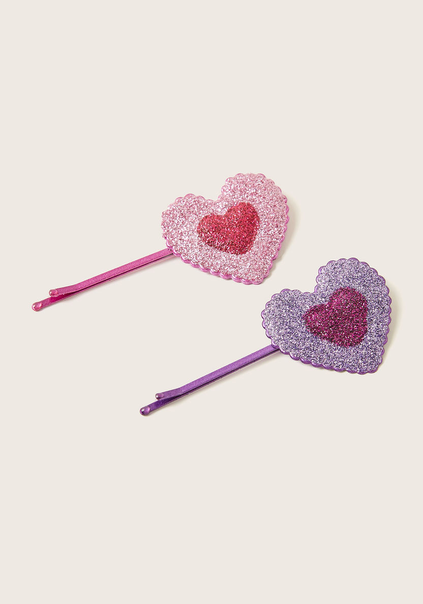 Charmz Heart Embellished Hair Pin - Set of 2-Hair Accessories-image-0