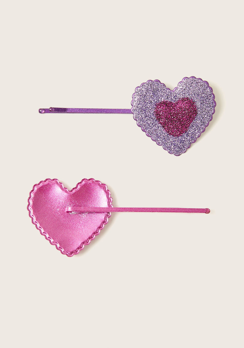 Charmz Heart Embellished Hair Pin - Set of 2-Hair Accessories-image-1