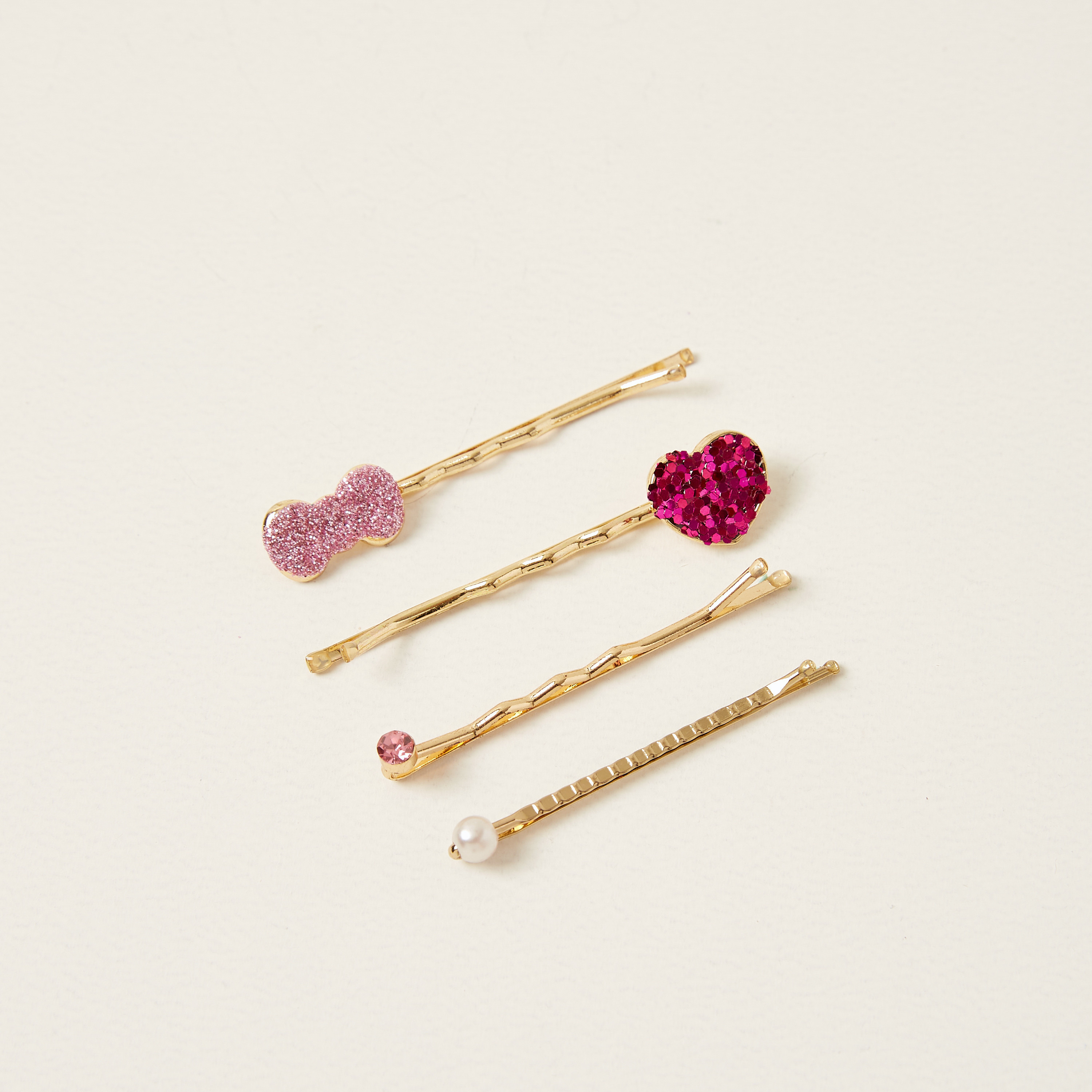 Charmz Studded Hair Clip - Set of 4-baby-girls-accessories-hairaccessories-image-1