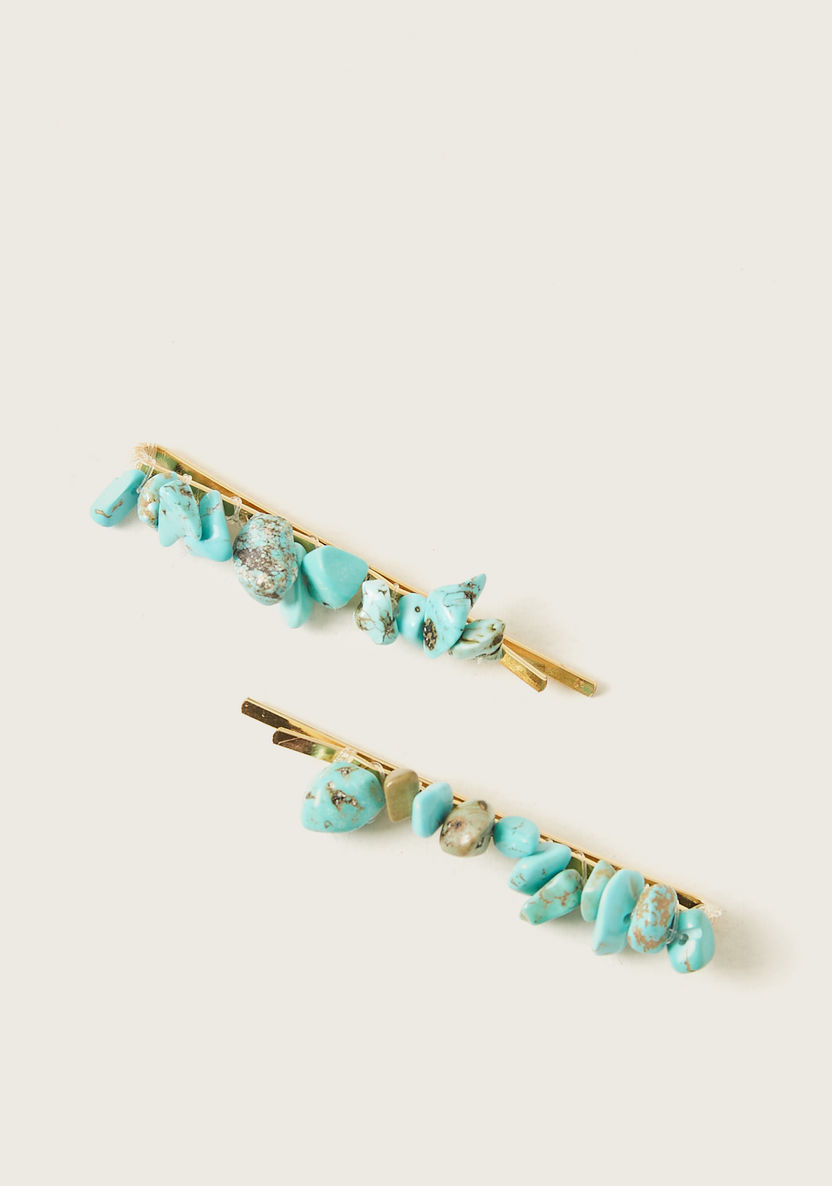 Charmz Stone Studded Hair Pin - Set of 2-Hair Accessories-image-0