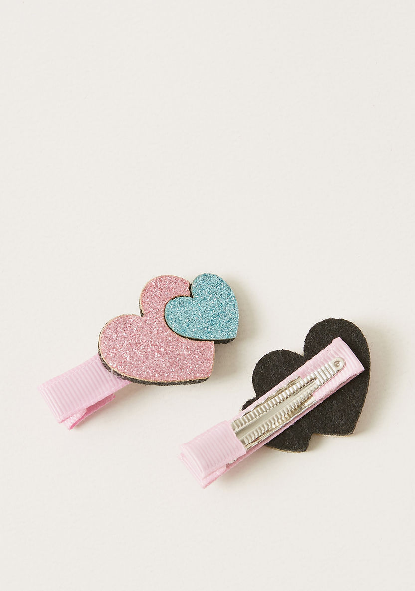 Charmz 2-Piece Heart-Shaped Glitter Hair Clip Set-Hair Accessories-image-1
