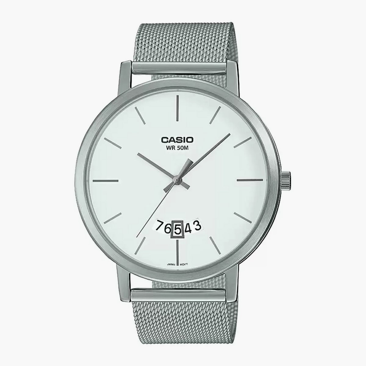 Casio Men Mesh Silver Strap Analog Watch - MTP-B100M-7EVDF-men-watchesandjewellery-watches-image-1
