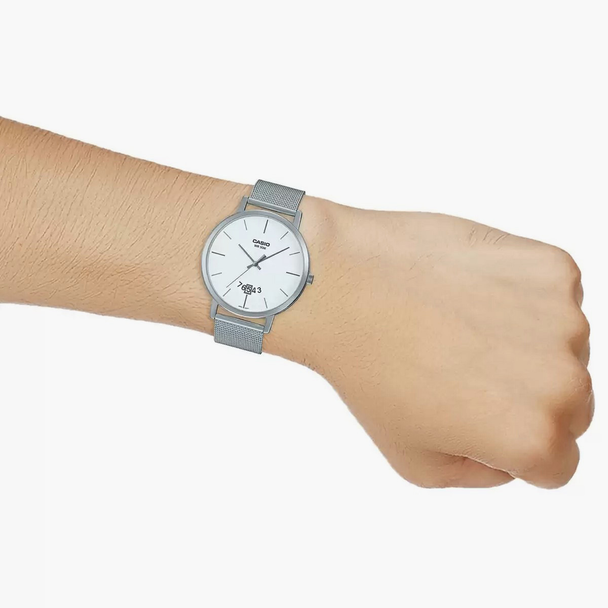 Casio Men Mesh Silver Strap Analog Watch - MTP-B100M-7EVDF-men-watchesandjewellery-watches-image-6