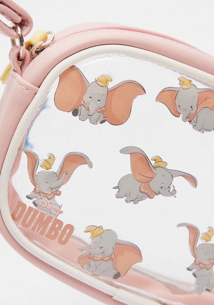 Dumbo Print Crossbody Bag with Adjustable Strap and Zip Closure