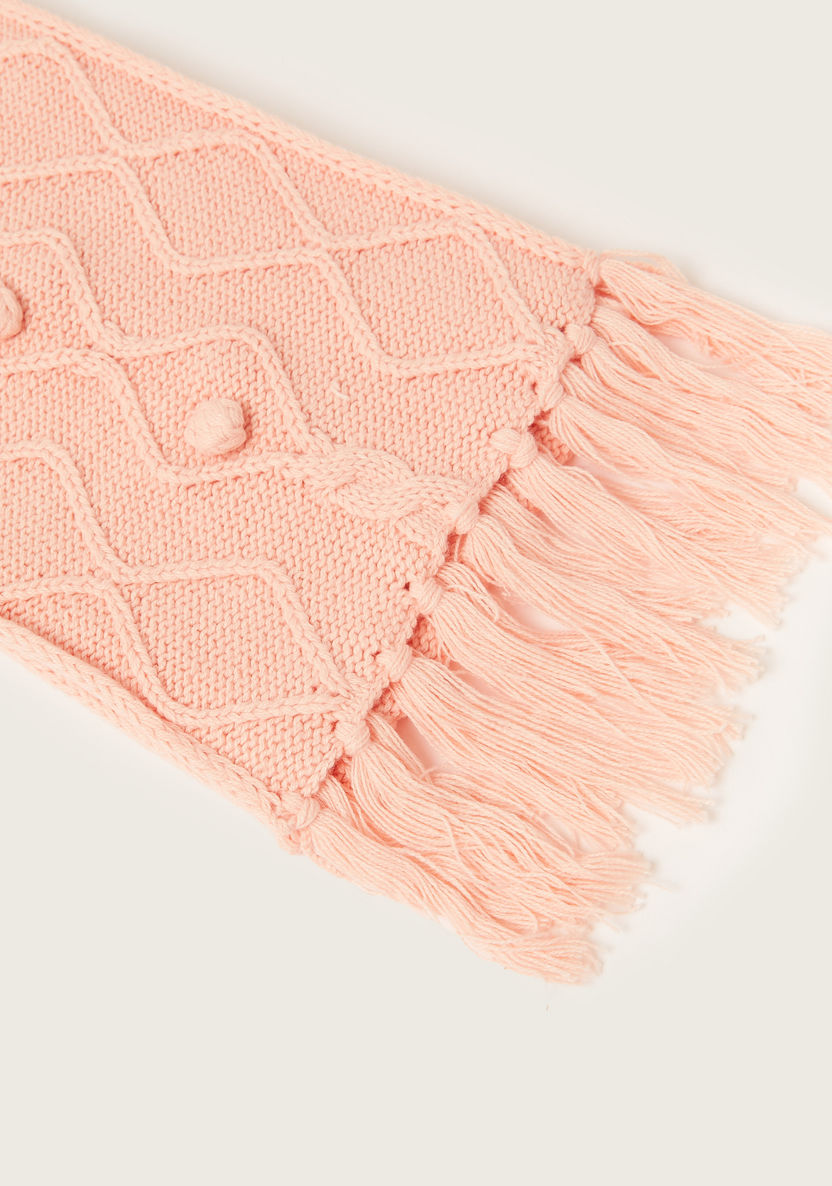 Juniors Textured Scarf with Fringe Detail-Scarves-image-2