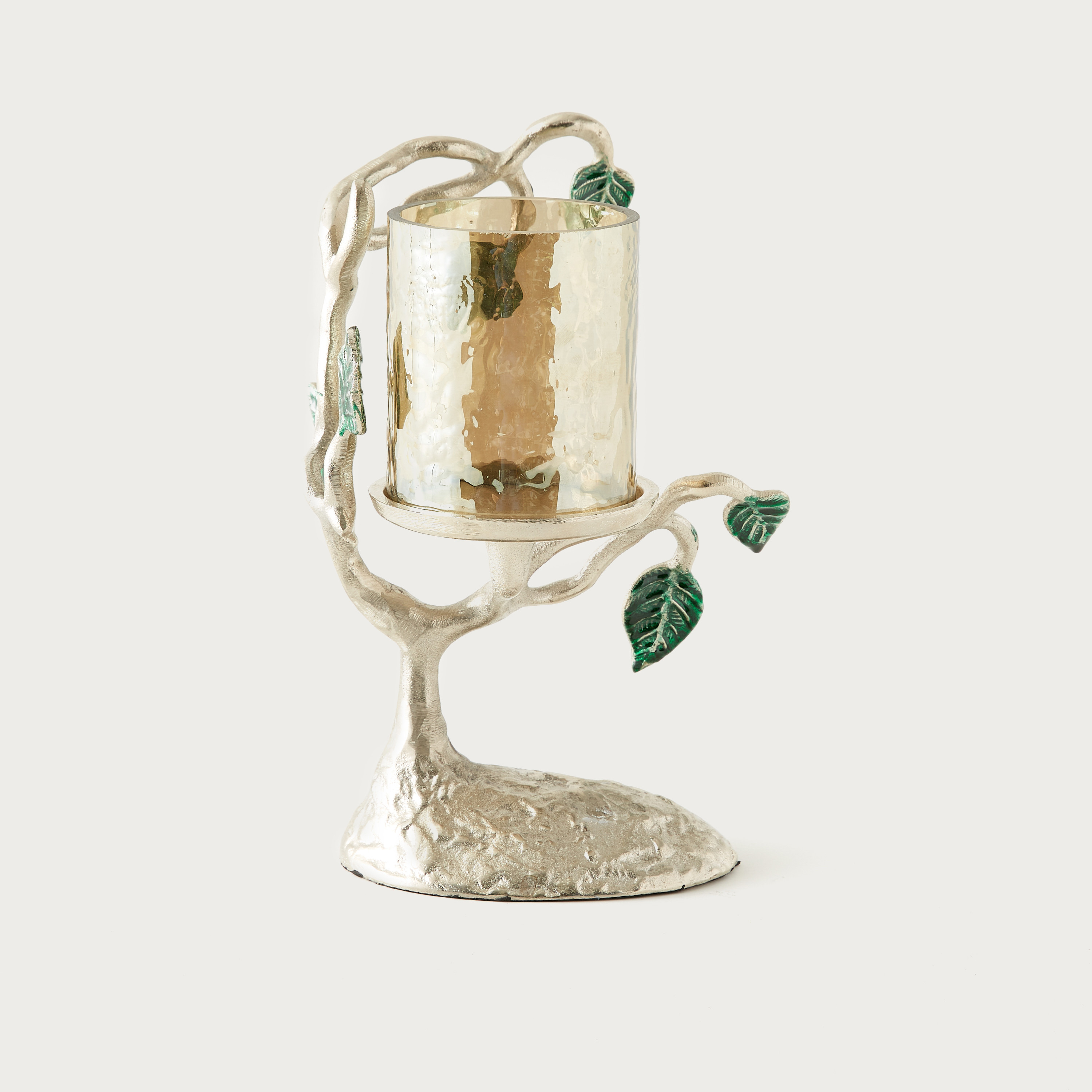 حامل شموع عمودي بتصميم ورق شجر من جاردن دويل - 28 سم-household-decor-candleholdersandlanterns-image-1