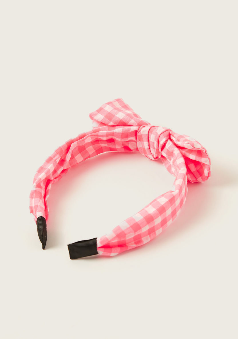 Charmz Checked Hairband with Bow Detail-Hair Accessories-image-0