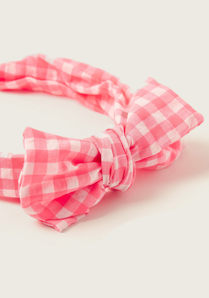 Charmz Checked Hairband with Bow Detail-Hair Accessories-image-1