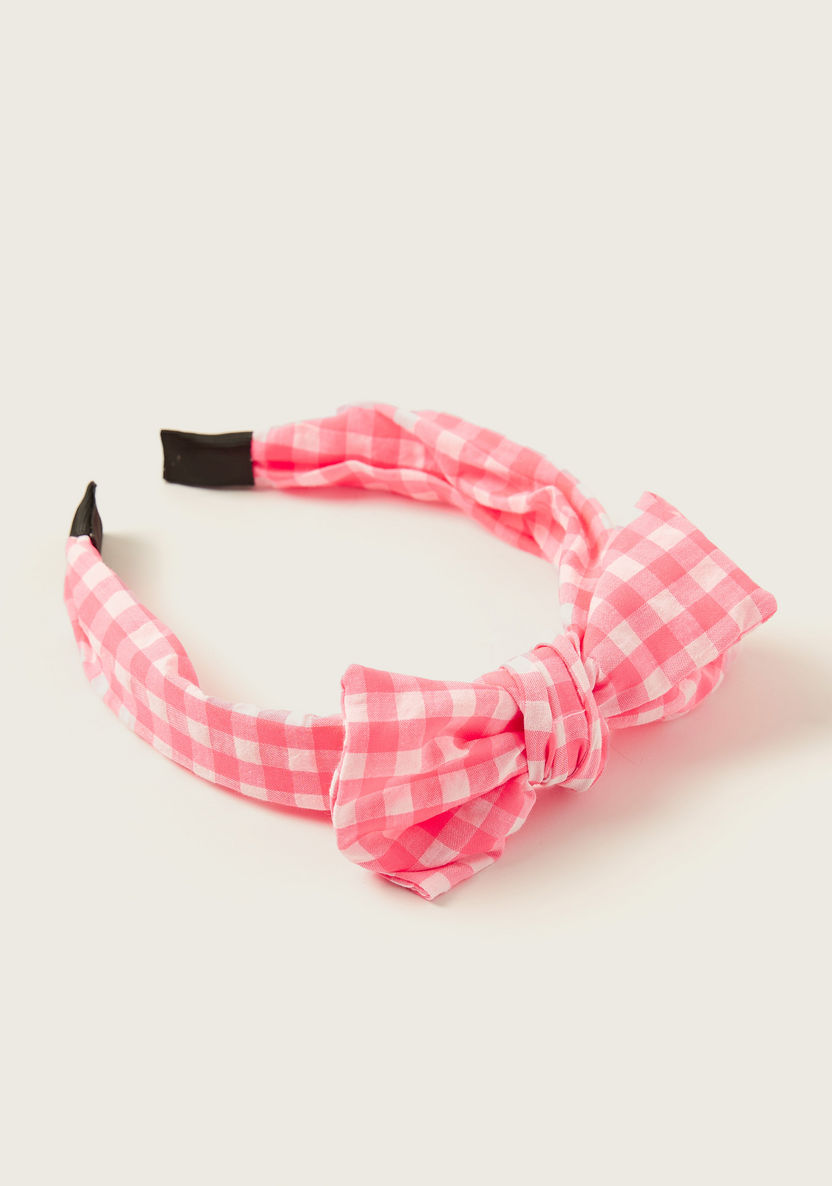Charmz Checked Hairband with Bow Detail-Hair Accessories-image-2