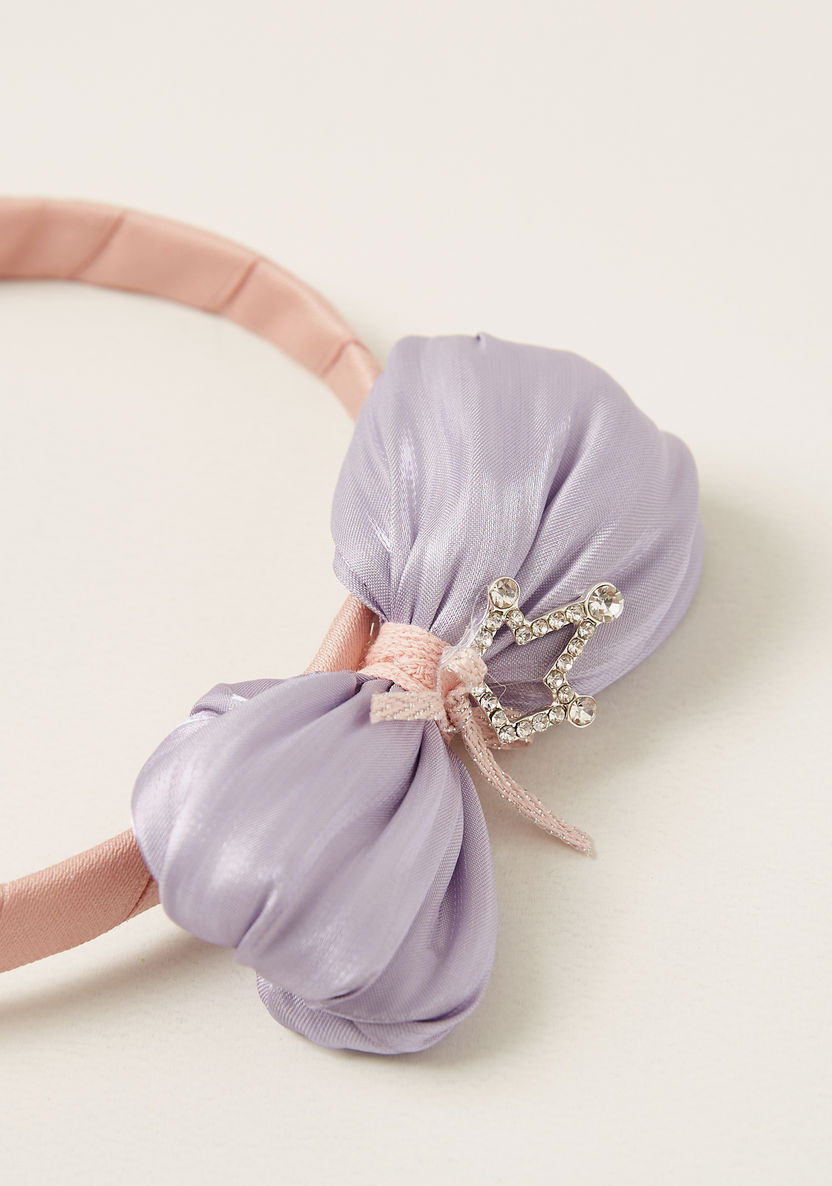 Charmz Solid Hairband with Bow Applique-Hair Accessories-image-1