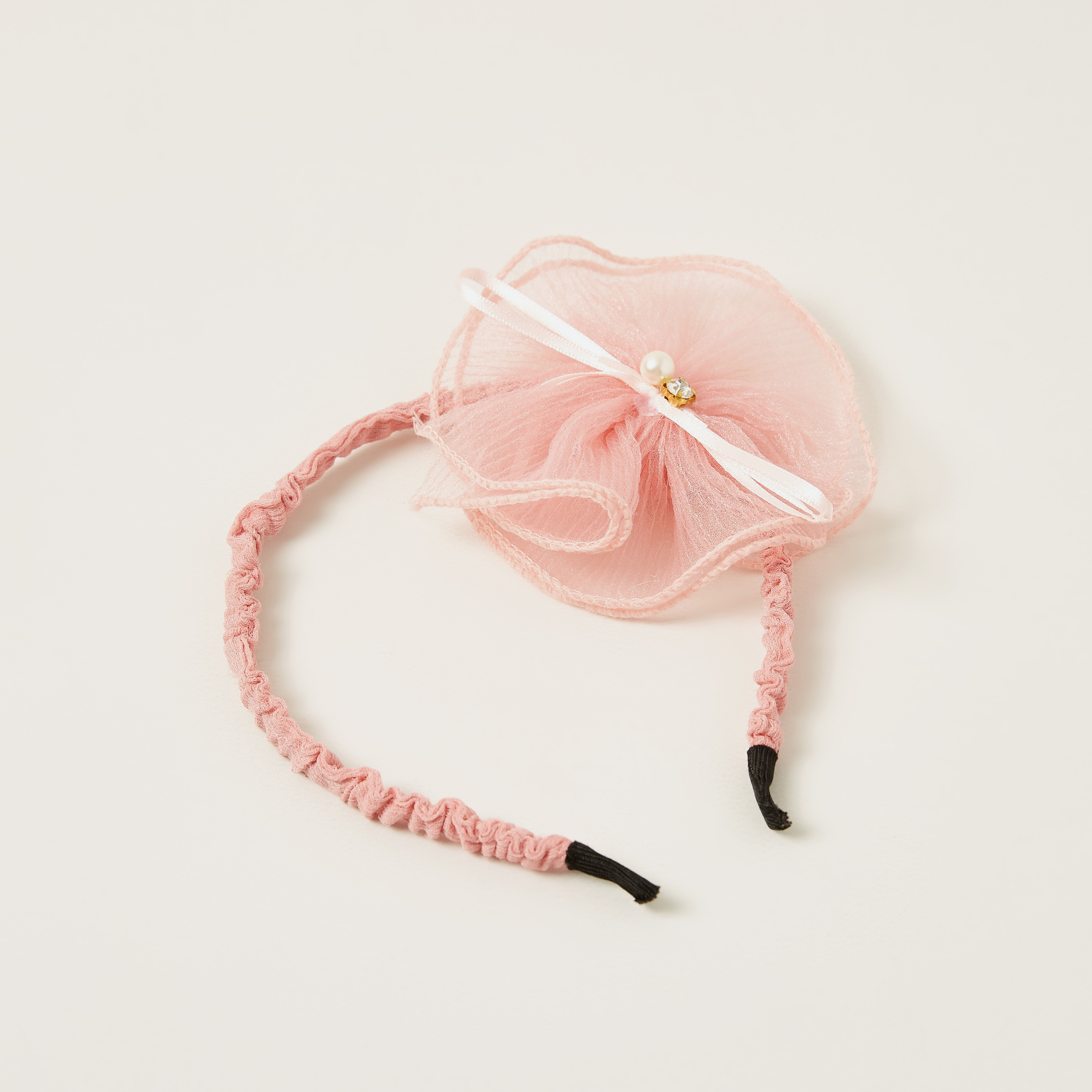 Charmz Ruffle Hairband with Mesh and Pearl Detail-baby-girls-accessories-hairaccessories-image-1