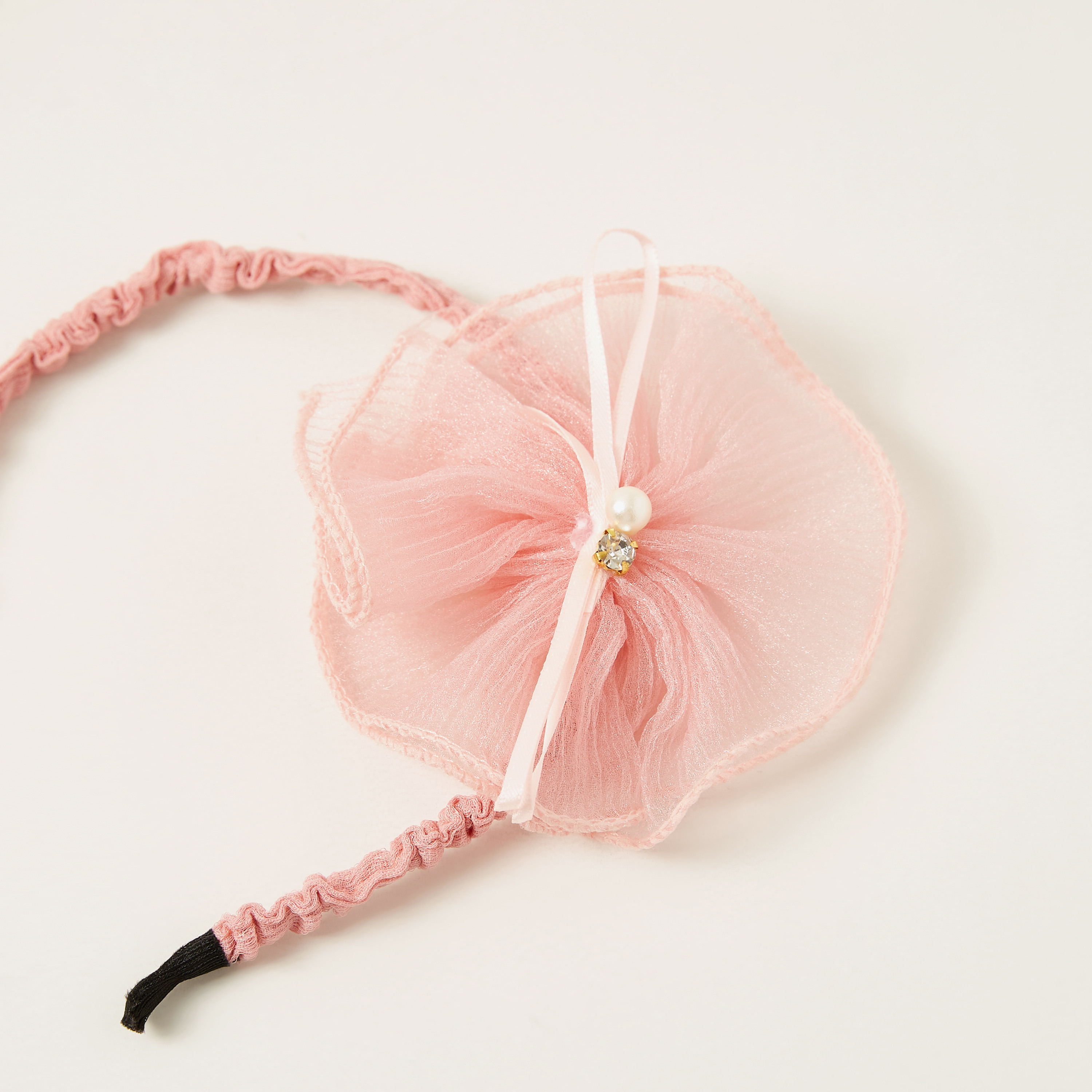 Charmz Ruffle Hairband with Mesh and Pearl Detail-baby-girls-accessories-hairaccessories-image-2